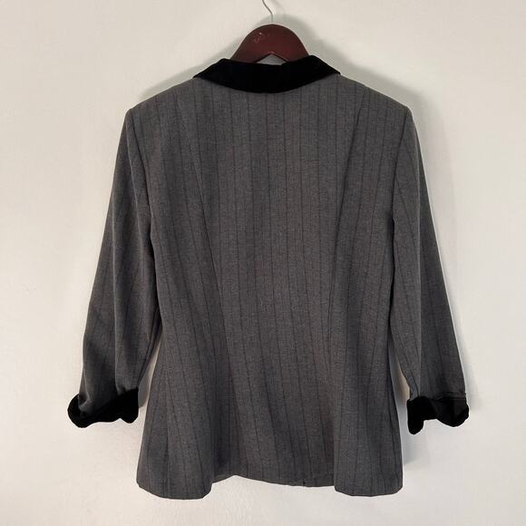 VTG All The Jazz Pinstripe Velvet Blazer Size M/L - Picture 2 of 4